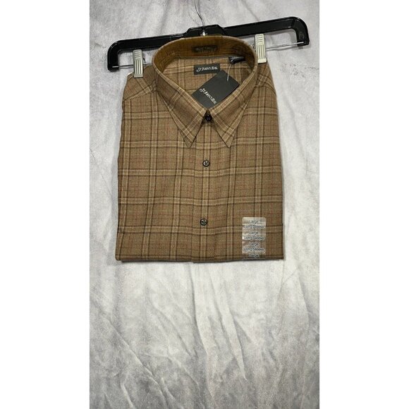 Vintage St‎ John Bay Long Sleeve Button Up Shirt NEW Brown Plaid Large Men - Picture 1 of 6